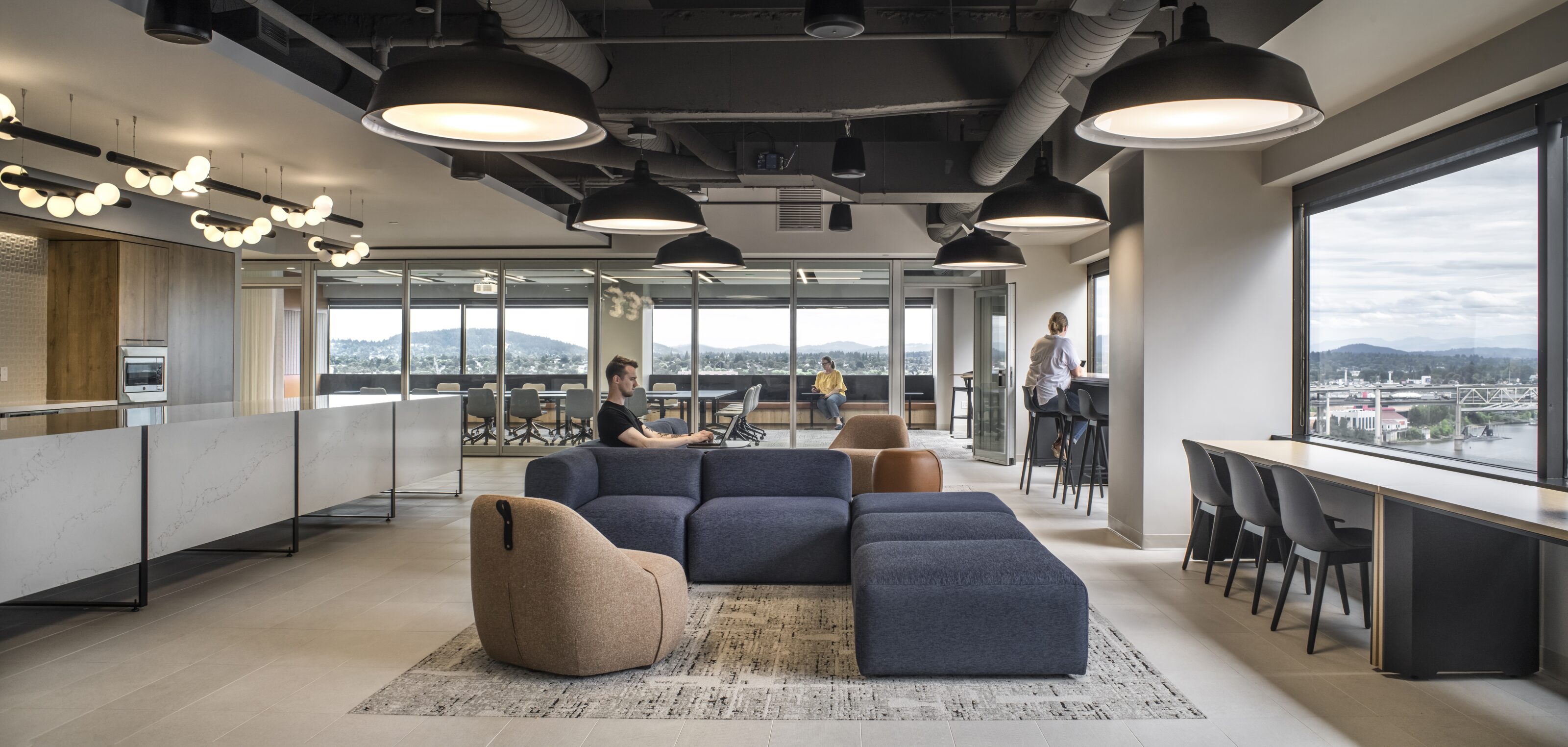 Seating with confer room